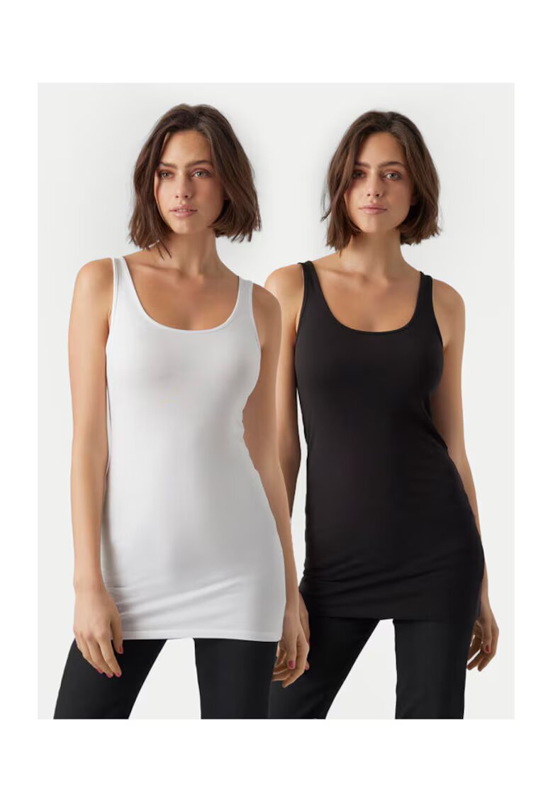 Vero Moda Set 2 tricouri dama - 305069245 - Bumbac - Alb - Alb