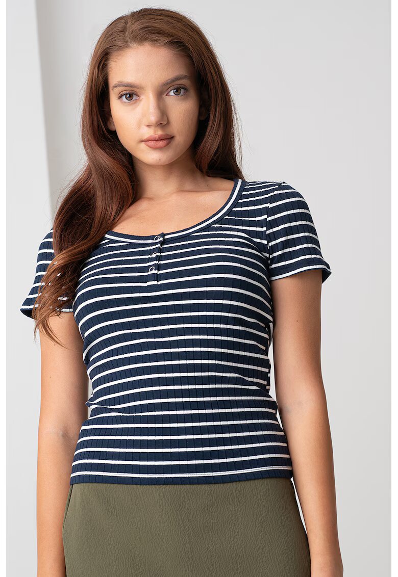 Vero Moda Tricou cu model in dungi - Bleumarin