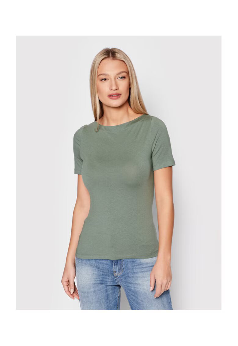 Vero Moda Tricou dama - 300623077 - Modal/Bumbac/Elastan - Verde - Verde