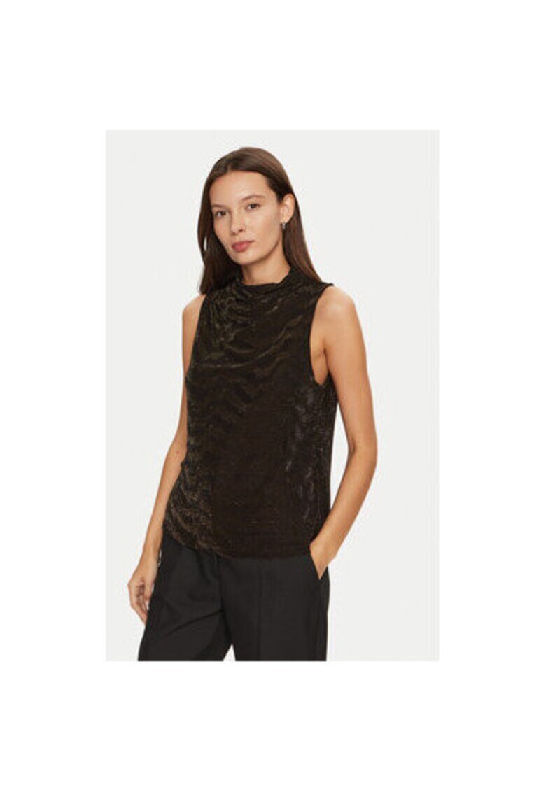 Vero Moda Tricou dama - 304520068 - Poliamida/Fibre metalice - Maro - Maro