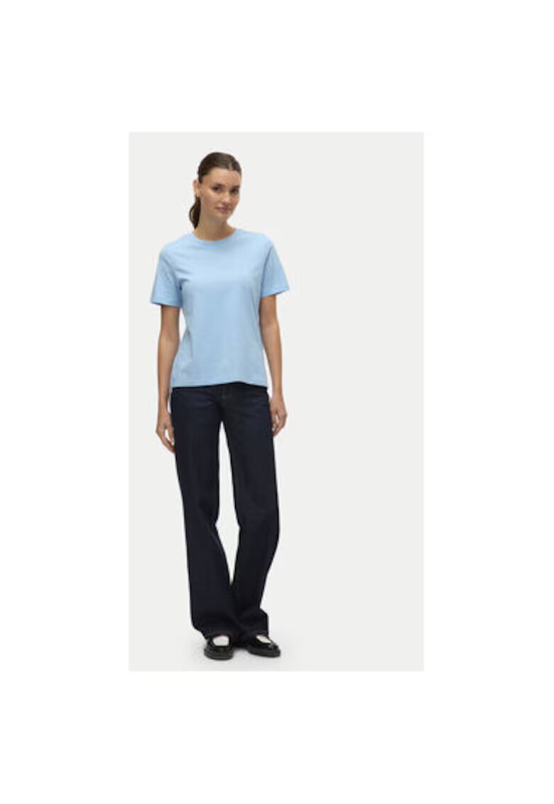 Vero Moda Tricou dama - 304786631 - Bumbac organic - Albastru - Albastru