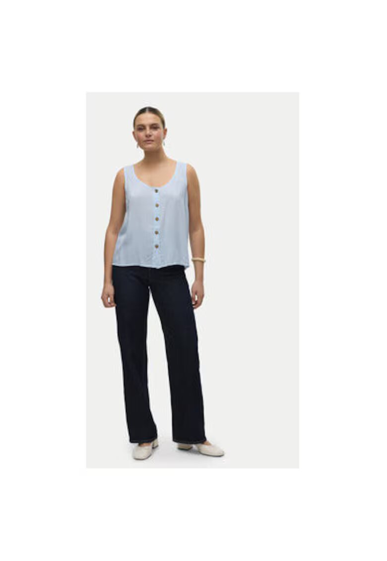 Vero Moda Tricou dama - 304951640 - Viscoza - Albastru - Albastru