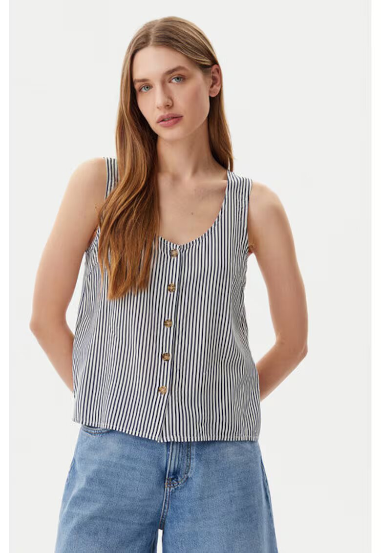 Vero Moda Tricou dama - 304951671 - Viscoza - Albastru - Albastru