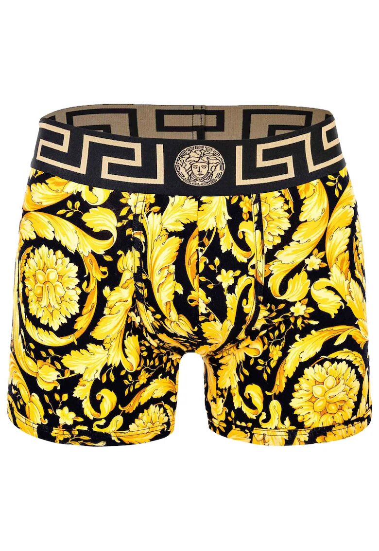 Versace Boxeri cu model baroc - Negru/Galben