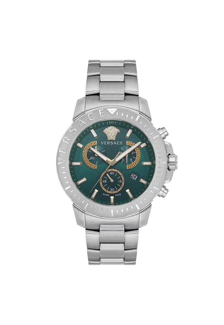 Versace Ceas barbatesc VE2E00821 45mm - metalic - curea din piele ecologica - rezistent la apa 5 ATM