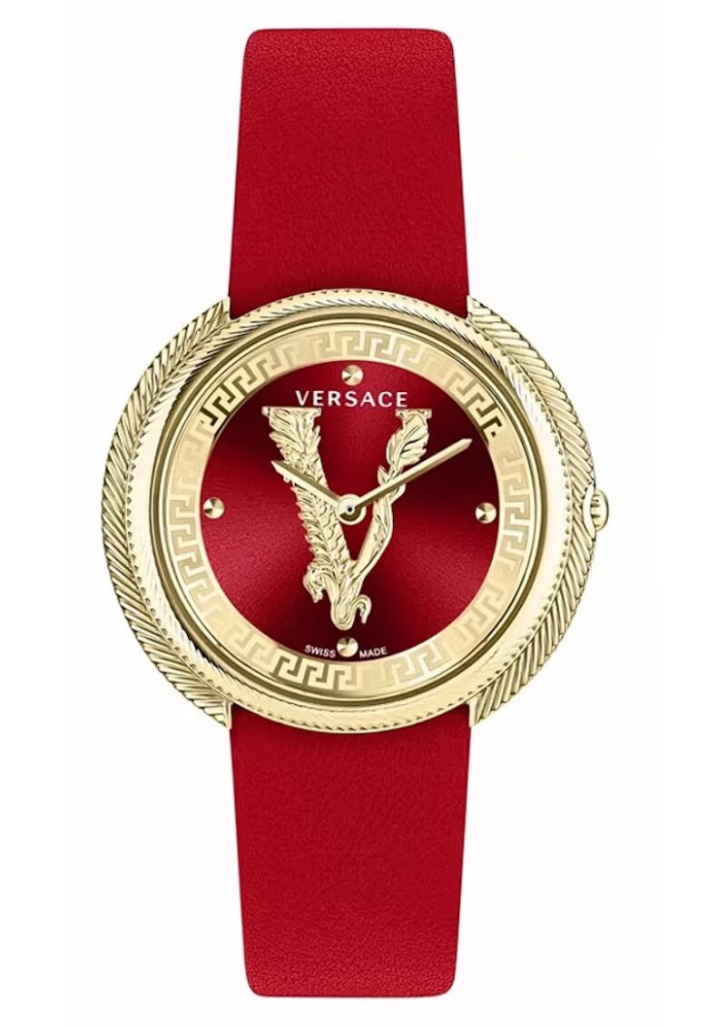 Versace Ceas dama Thea - rosu/auriu - piele/metal - 38mm - 5 ATM