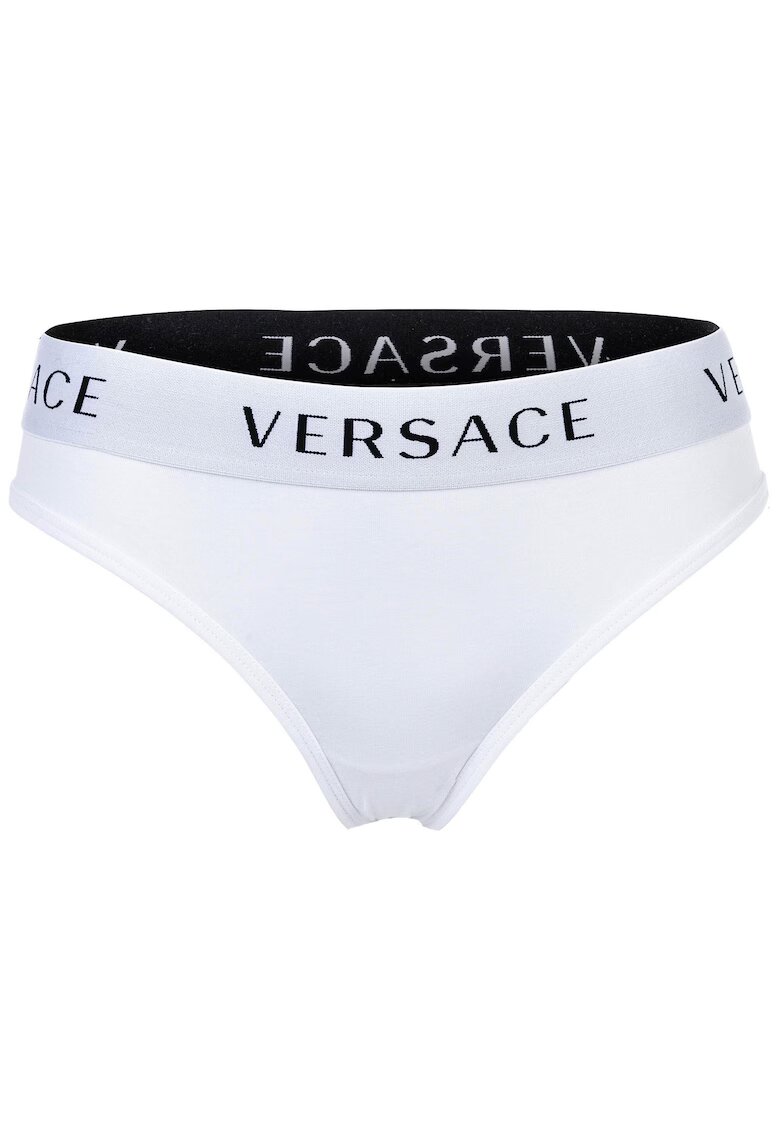 Versace Chiloti cu banda logo in talie - Alb