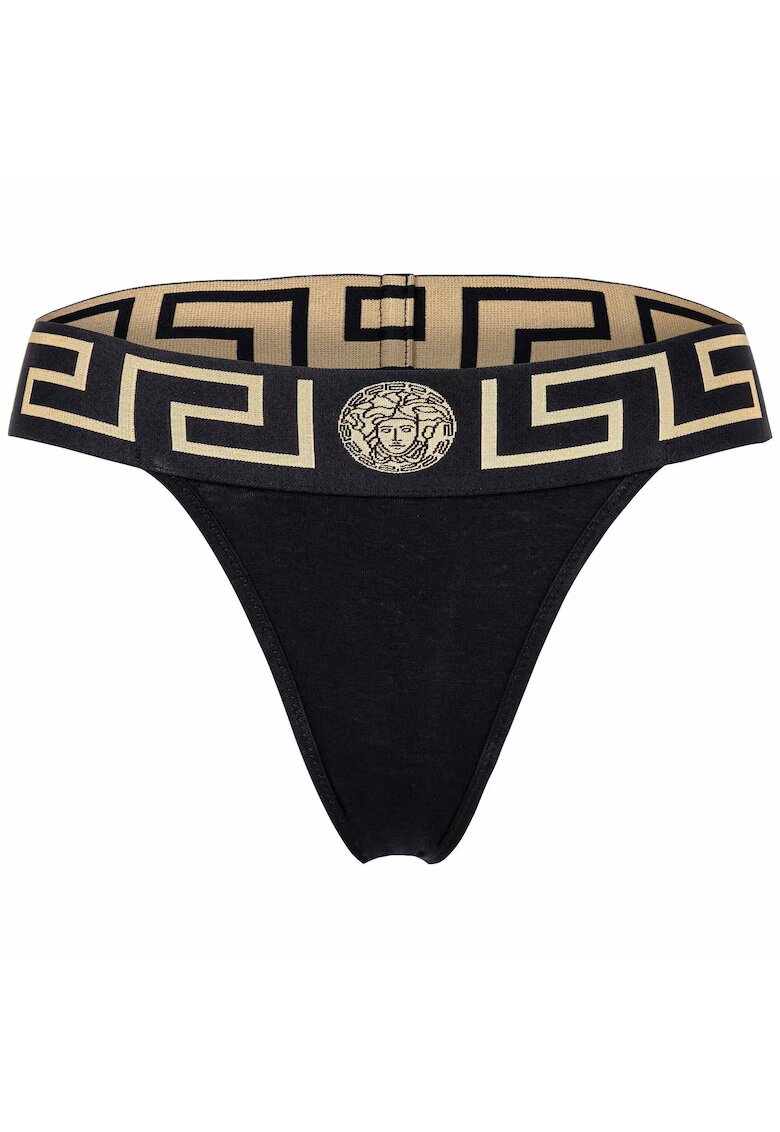 Versace Chiloti tanga cu banda logo in talie Topeka - Negru