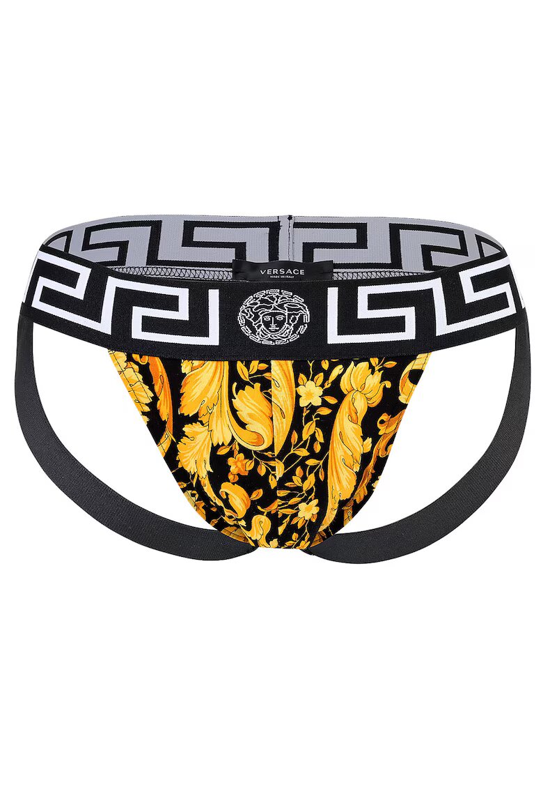 Versace Chiloti tip suspensor cu logo - Auriu/Negru