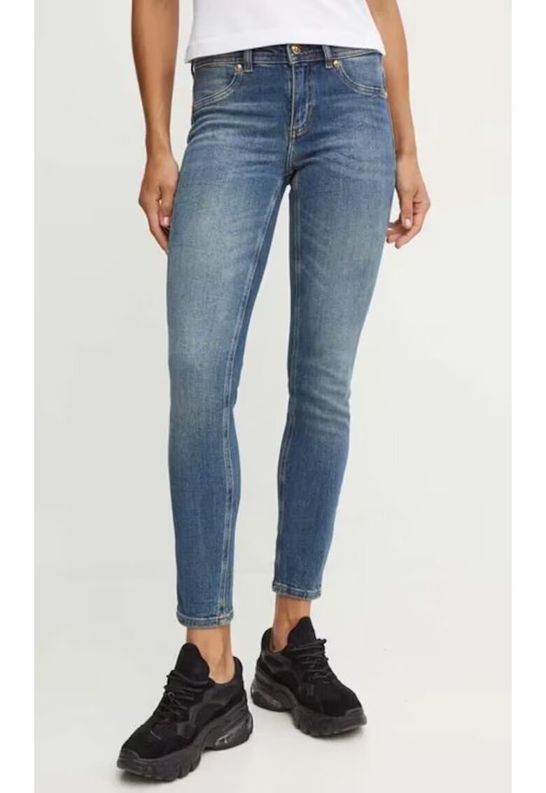 VERSACE JEANS Blugi skinny cu aspect decolorat