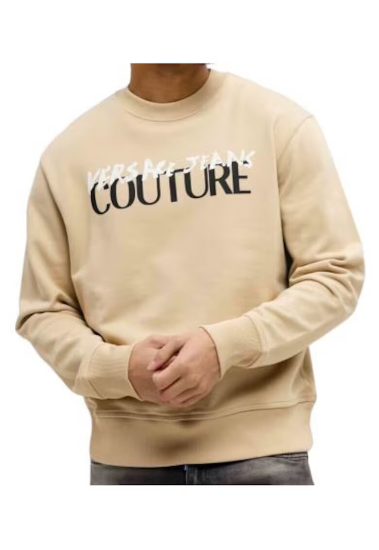 VERSACE JEANS Bluza de trening cu logo contrastant -
