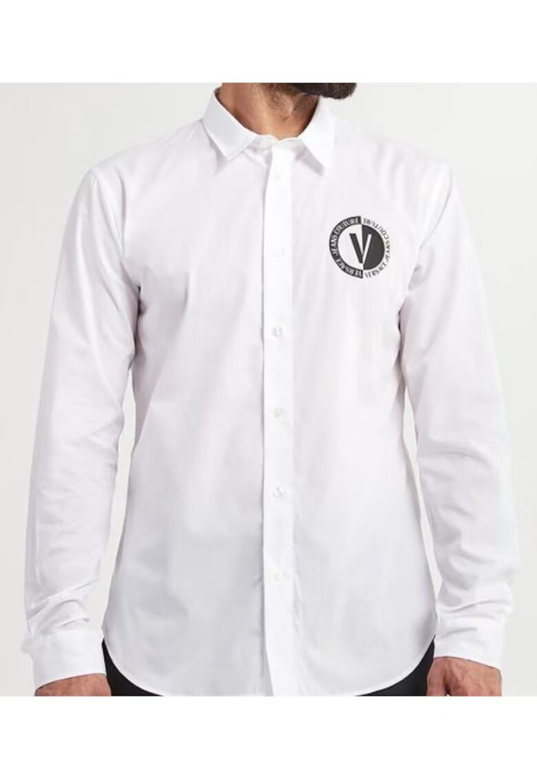 VERSACE JEANS Camasa barbati - Bumbac - Alb - Alb