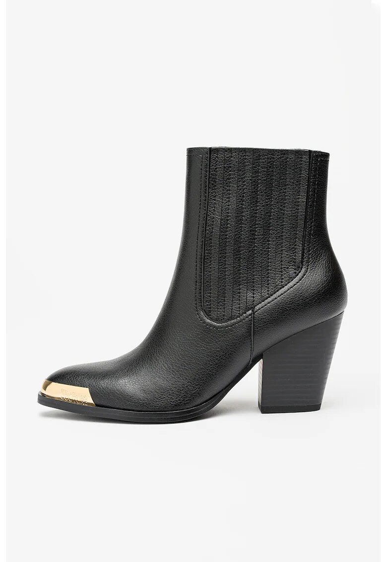Versace Jeans Couture Botine de piele cu toc - Negru