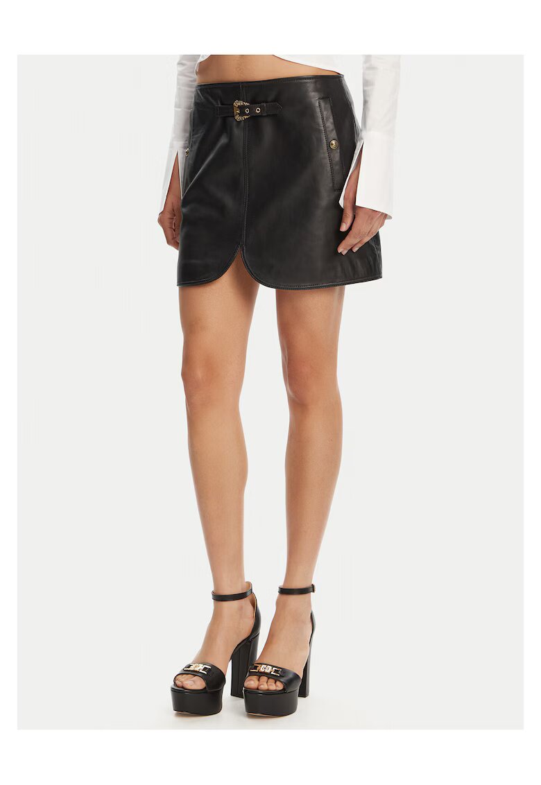 Versace Jeans Couture Fusta din piele - neagra