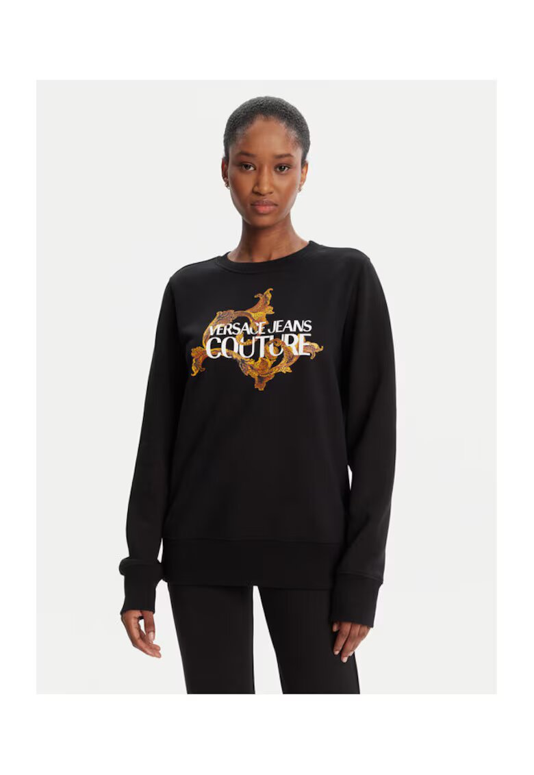 Versace Jeans Couture Hanorac dama negru - fabricat din material textil
