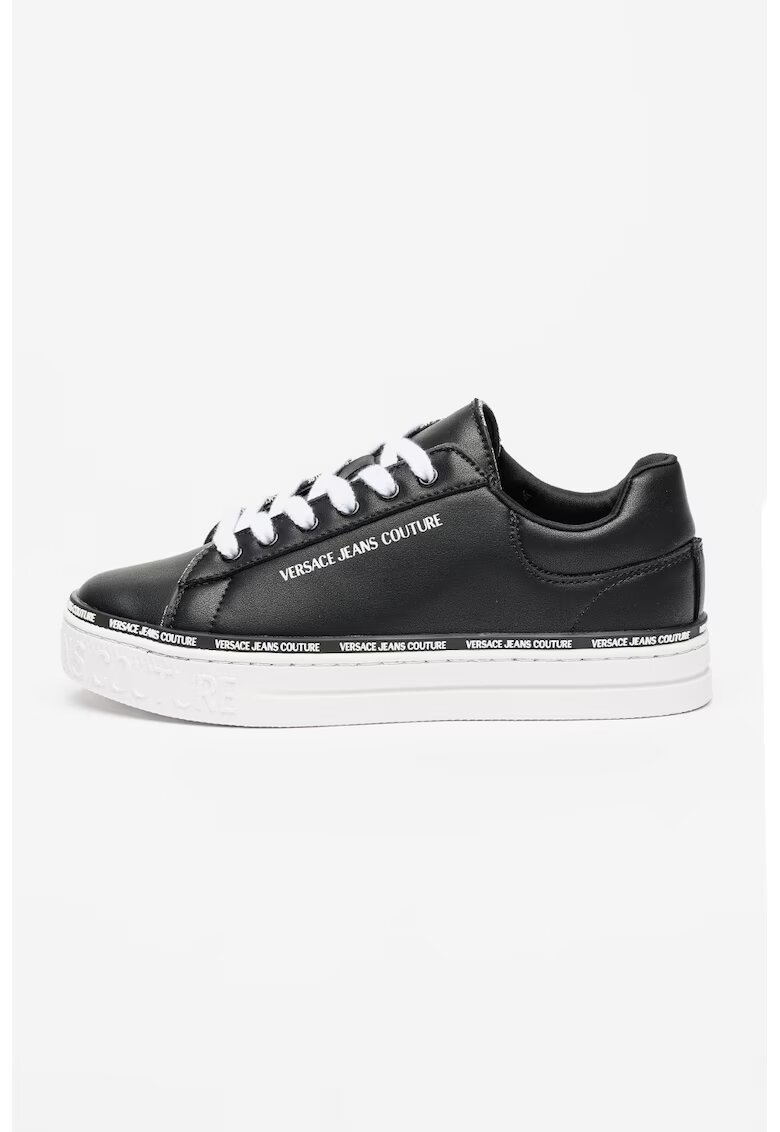 Versace Jeans Couture Pantofi psort de piele ecologica Court - Alb/Negru