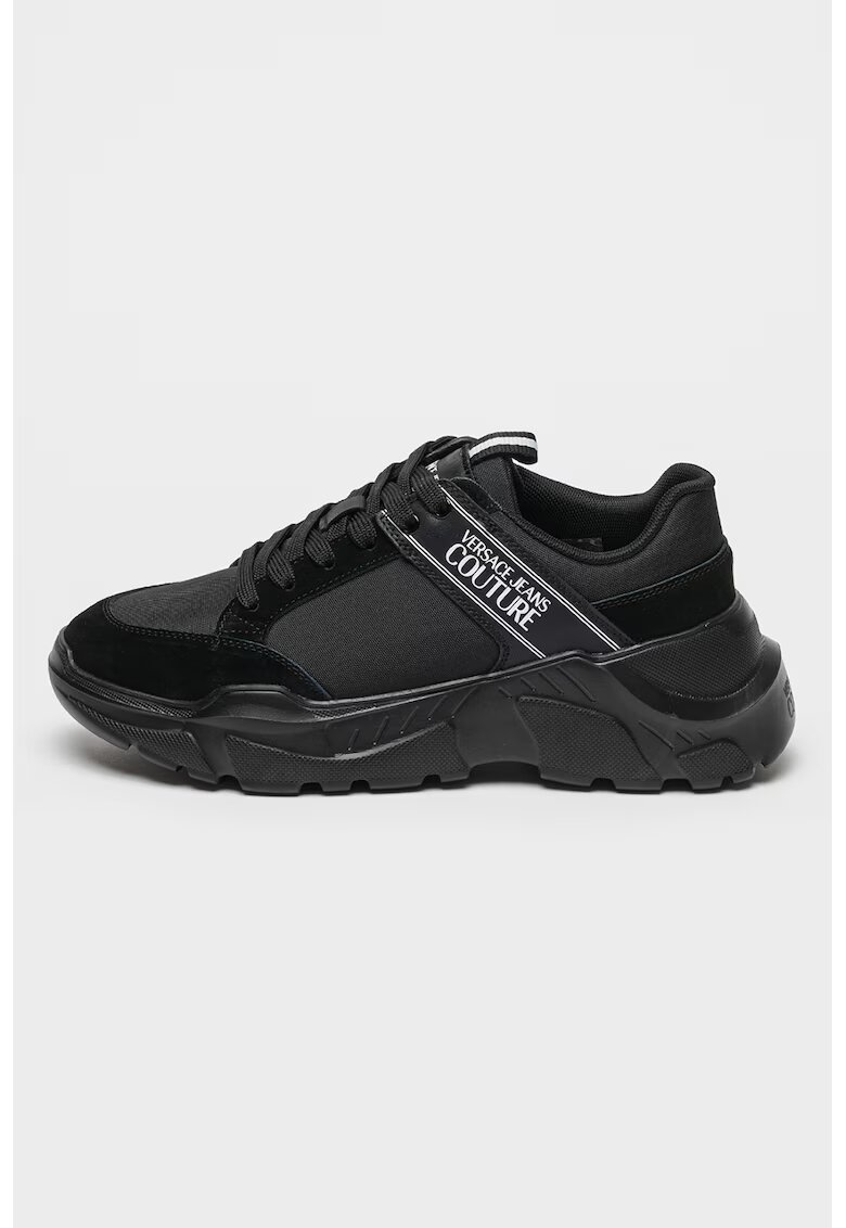 Versace Jeans Couture Pantofi sport cu garnituri de piele intoarsa - Negru