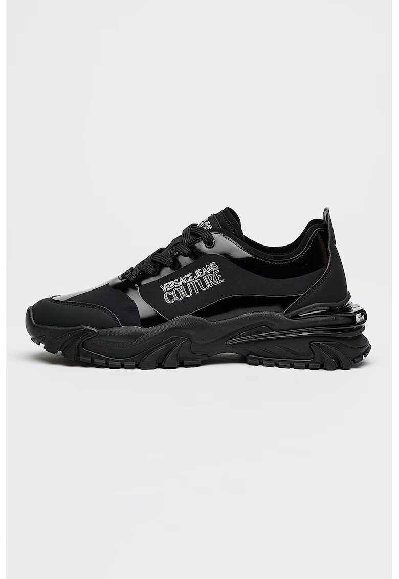 Versace Jeans Couture Pantofi sport din piele ecologica si material textil cu imprimeu logo lateral