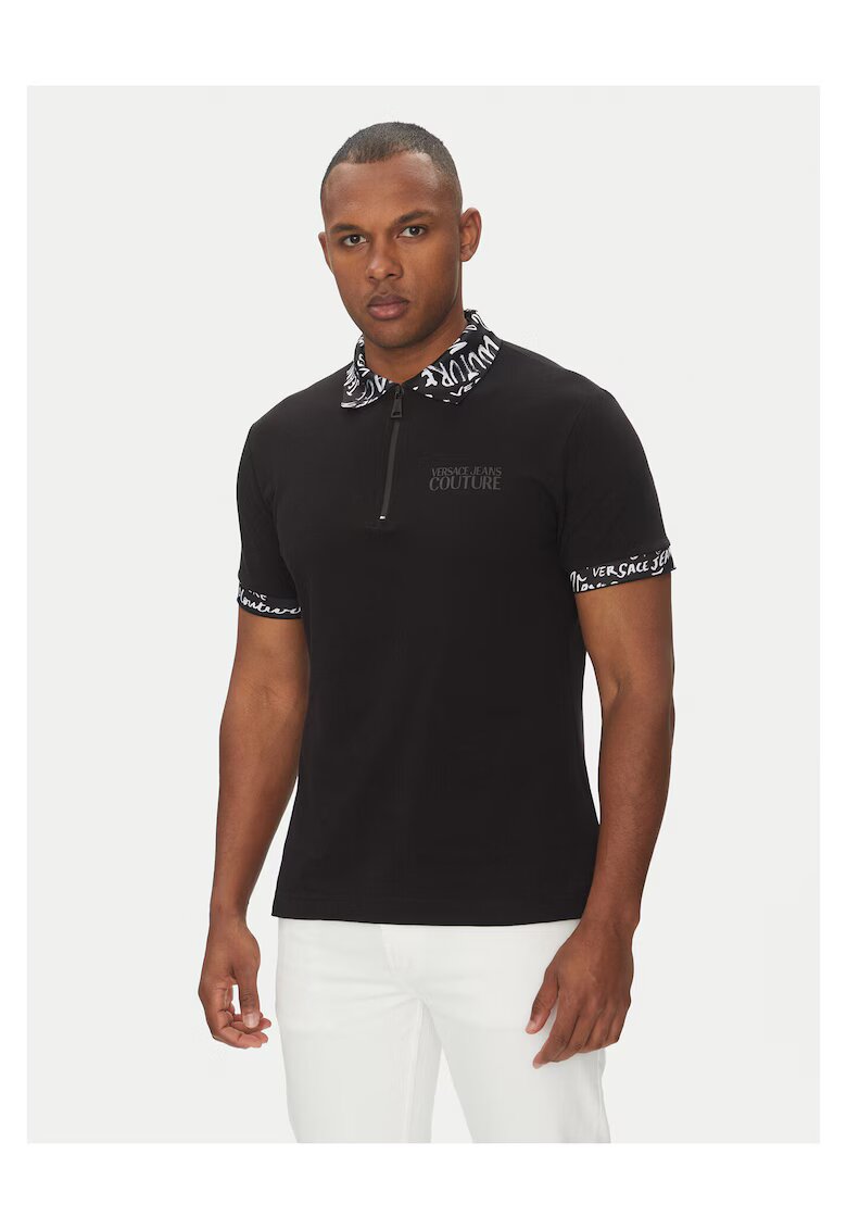 Versace Jeans Couture Tricou barbati negru - polo - bumbac