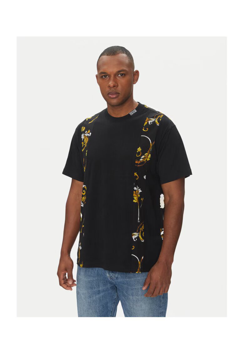 Versace Jeans Couture Tricou barbati Versace Jeans negru - bumbac