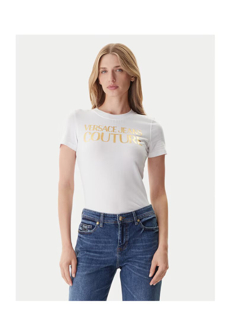 Versace Jeans Couture Tricou dama alb - bumbac