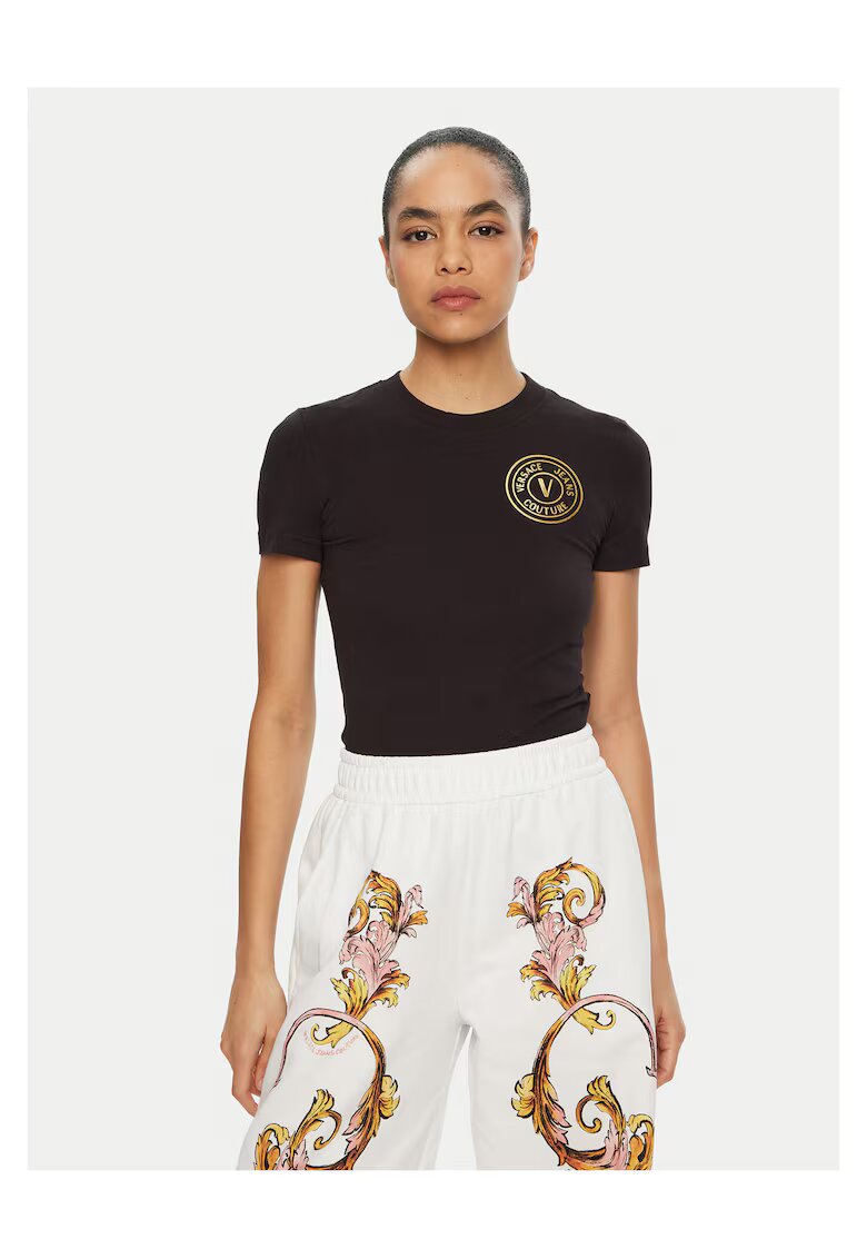 Versace Jeans Couture Tricou negru - auriu - pentru dama