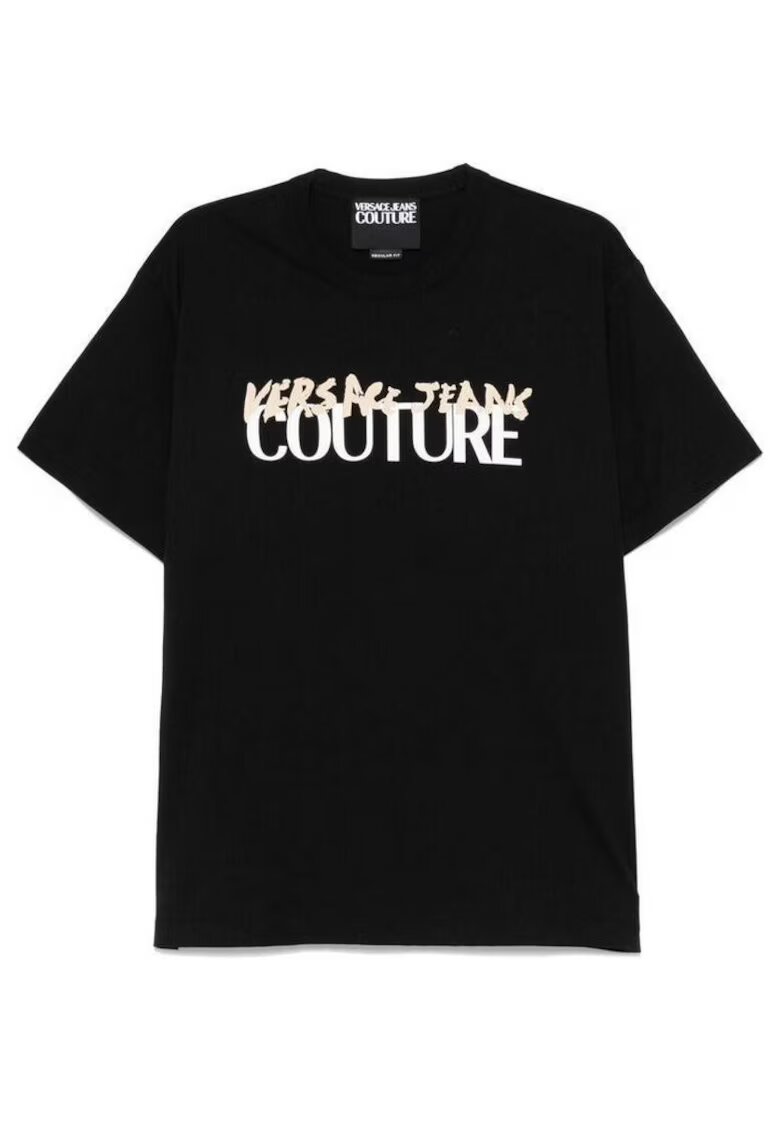 VERSACE JEANS Tricou bumbac - negru - stil regular