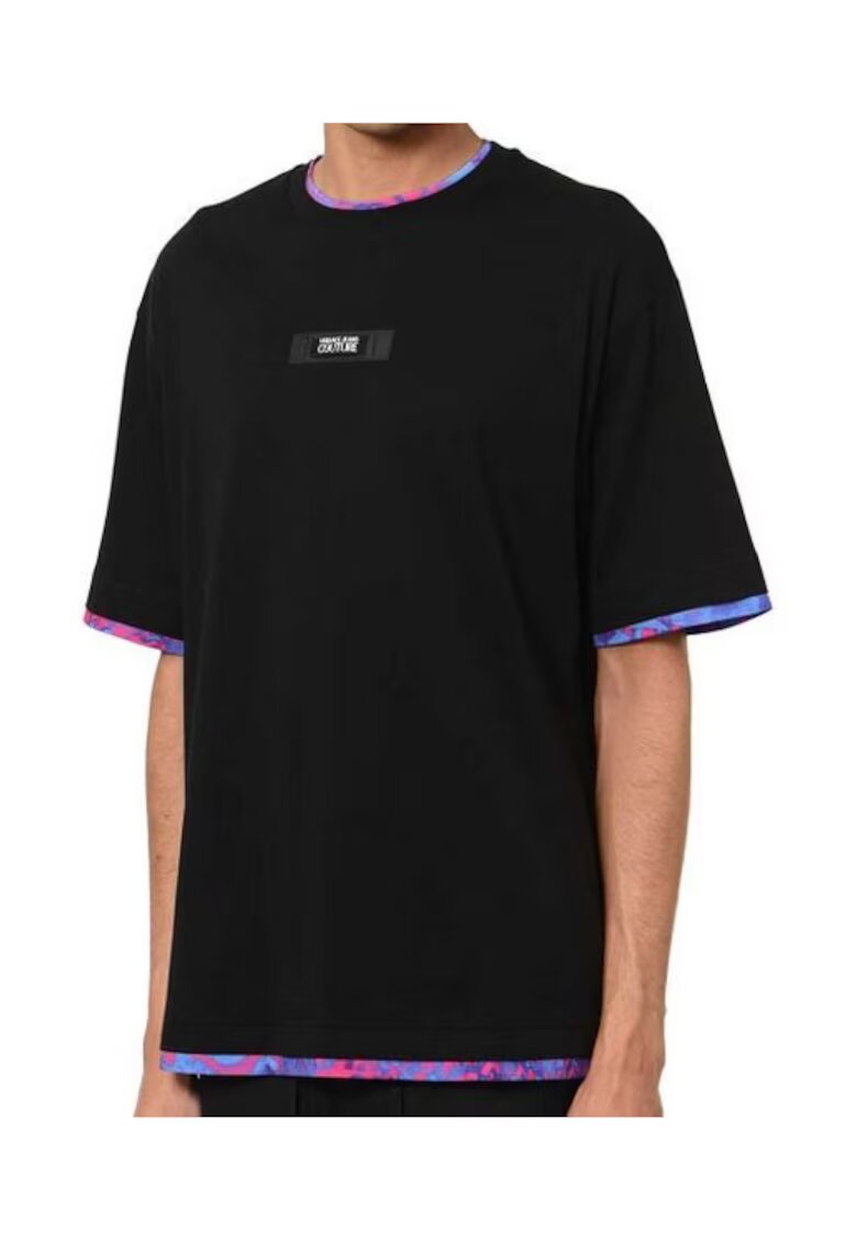 VERSACE JEANS Tricou cu margini contrastante -