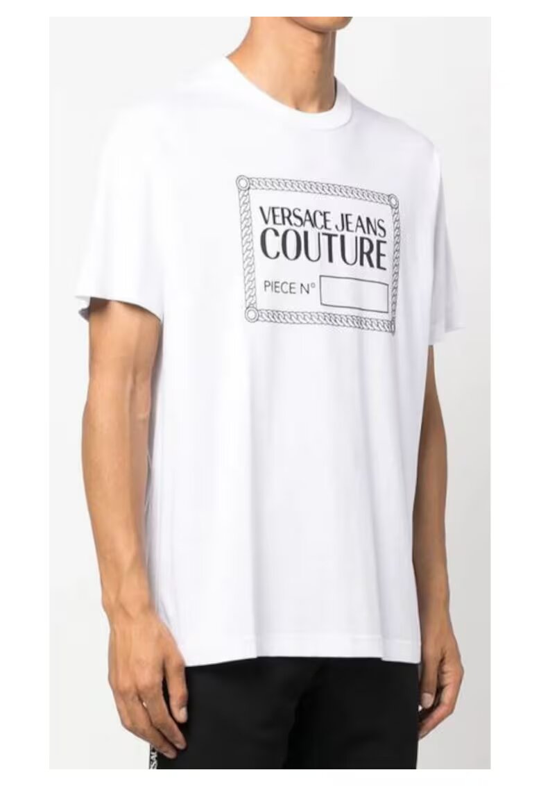 VERSACE JEANS Tricou din bumbac cu logo supradimensionat
