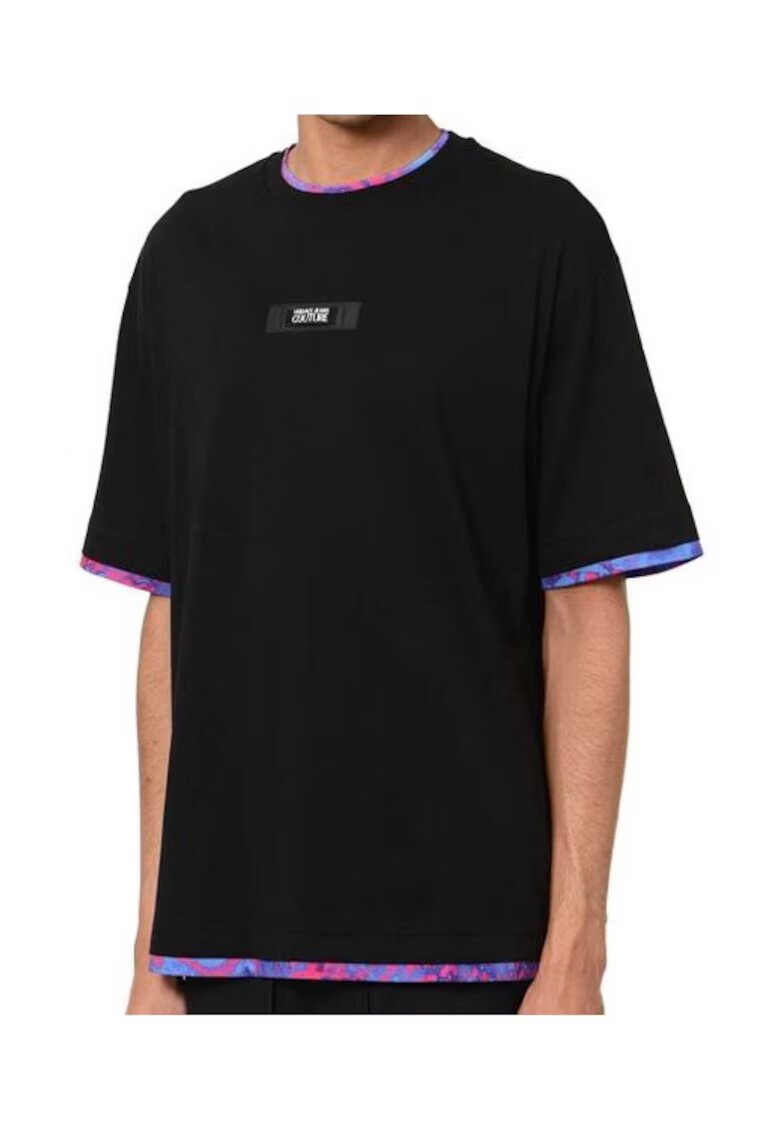 VERSACE JEANS Tricou din bumbac cu maneci cazute -