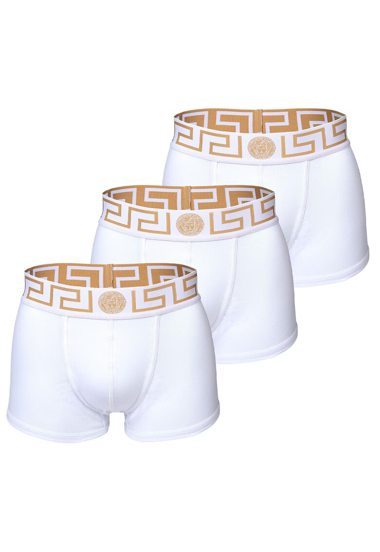 Versace Set de boxeri cu benzi logo - 3 perechi - Alb