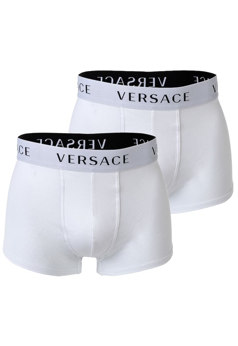 Versace Set de boxeri cu imprimeu logo - 2 perechi - Alb