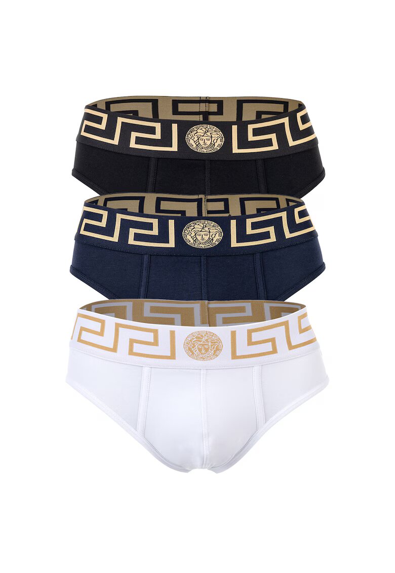 Versace Set de chiloti Topeka - 2 perechi - Alb/Negru/Albastru inchis