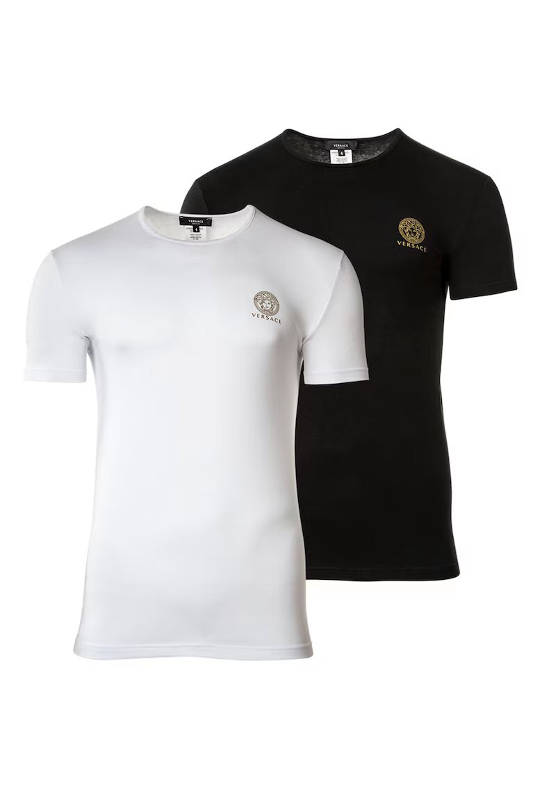 Versace Set de tricouri de casa- 2 piese - Alb/Negru