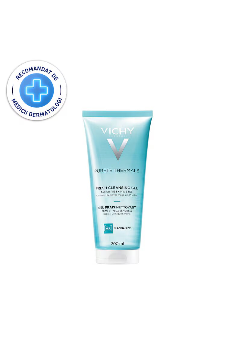 Vichy Gel de curatare cu vitamina B3 Purete Thermale cu efect revigorant potrivit pentru pielea sensibila - 200 ml