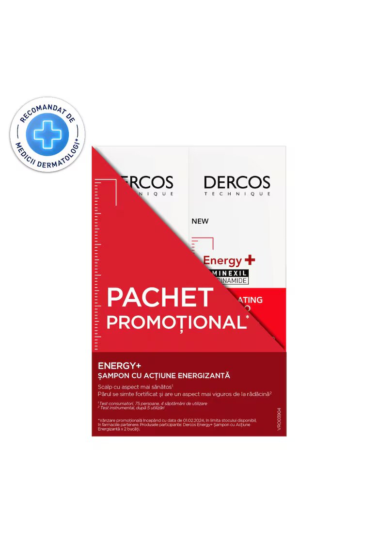 Vichy Pachet: 2 x Sampon anti-matreata Dercos - 200 ml - Normal