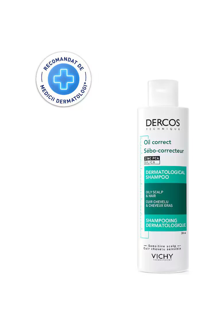 Vichy Sampon tratament sebocorector Dercos pentru scalp cu exces de sebum - 200ml