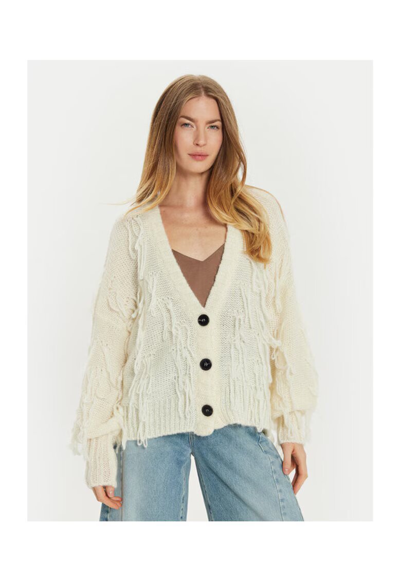 ViCOLO Cardigan dama - 304948756 - Acril/Mohair/Poliamida - One Size INTL - Bej