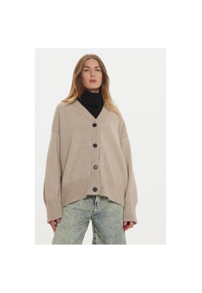 ViCOLO Cardigan dama - 304948886 - Viscoza/Poliamida/Lana - One Size INTL - Maro