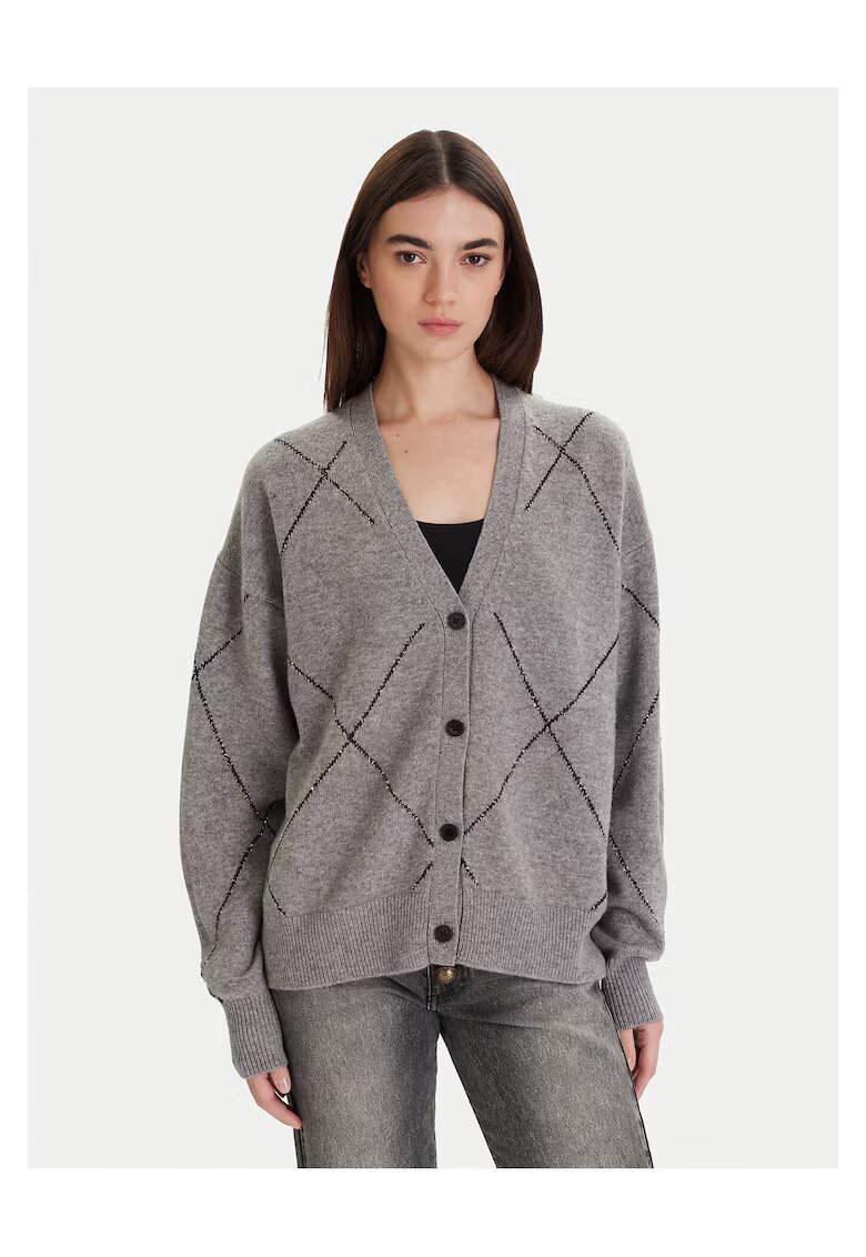 ViCOLO Cardigan dama gri - pulover de toamna