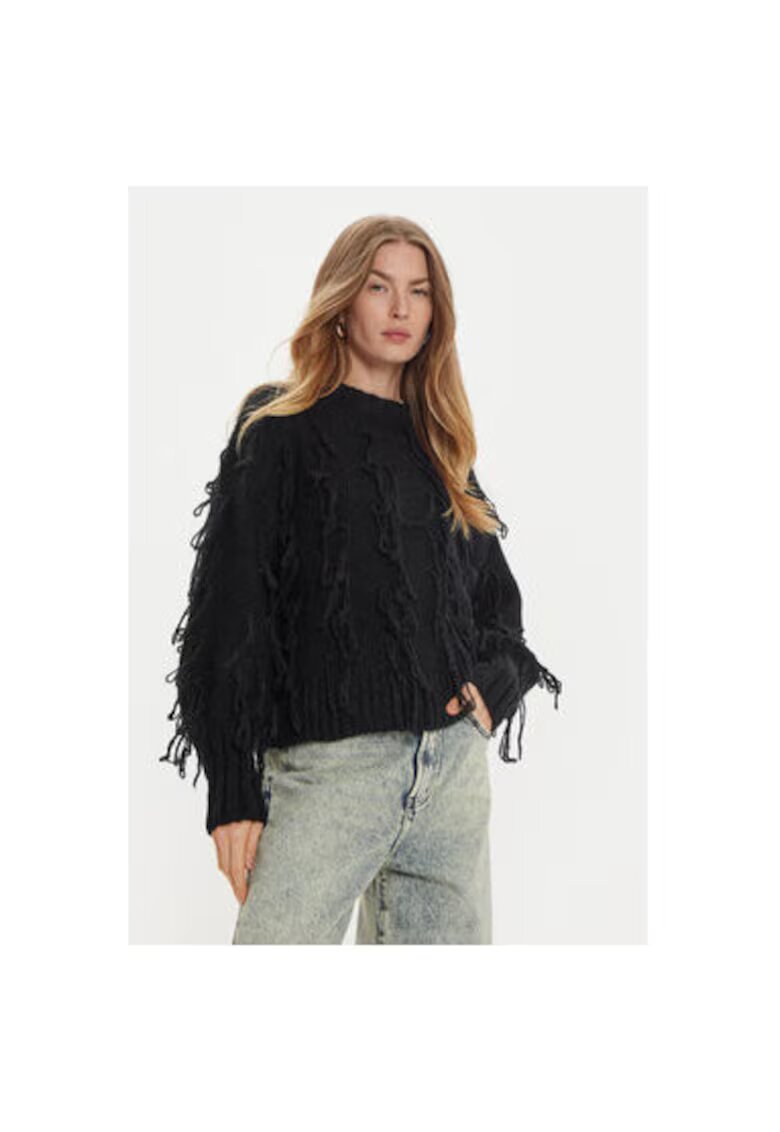 ViCOLO Pulover dama - 304948855 - Acril/Mohair/Poliamida - One Size INTL - Negru