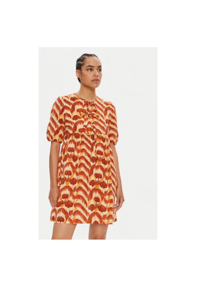 ViCOLO Rochie dama - 304554513 - Bumbac - Portocaliu - Portocaliu
