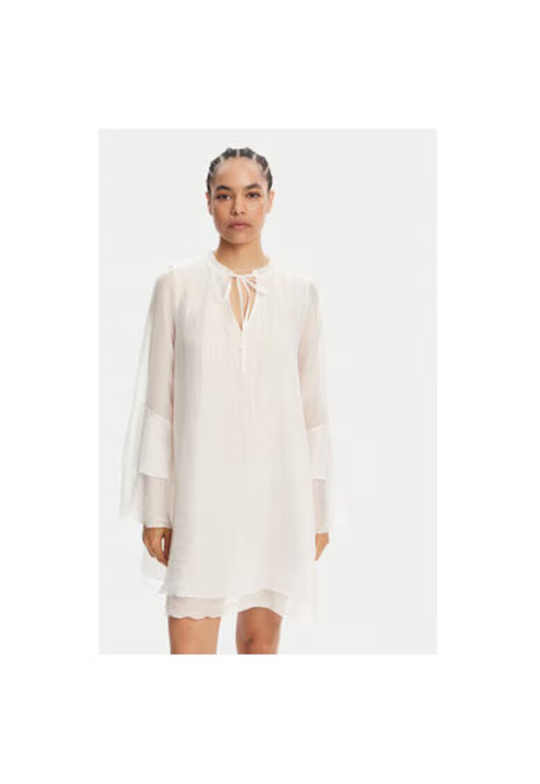 ViCOLO Rochie de vara dama TD0753 - Lyocell/Poliamida - Alb - Alb