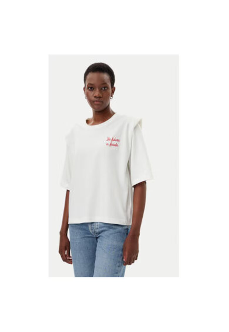 ViCOLO Tricou dama RD0013 - Bumbac - Alb - Alb