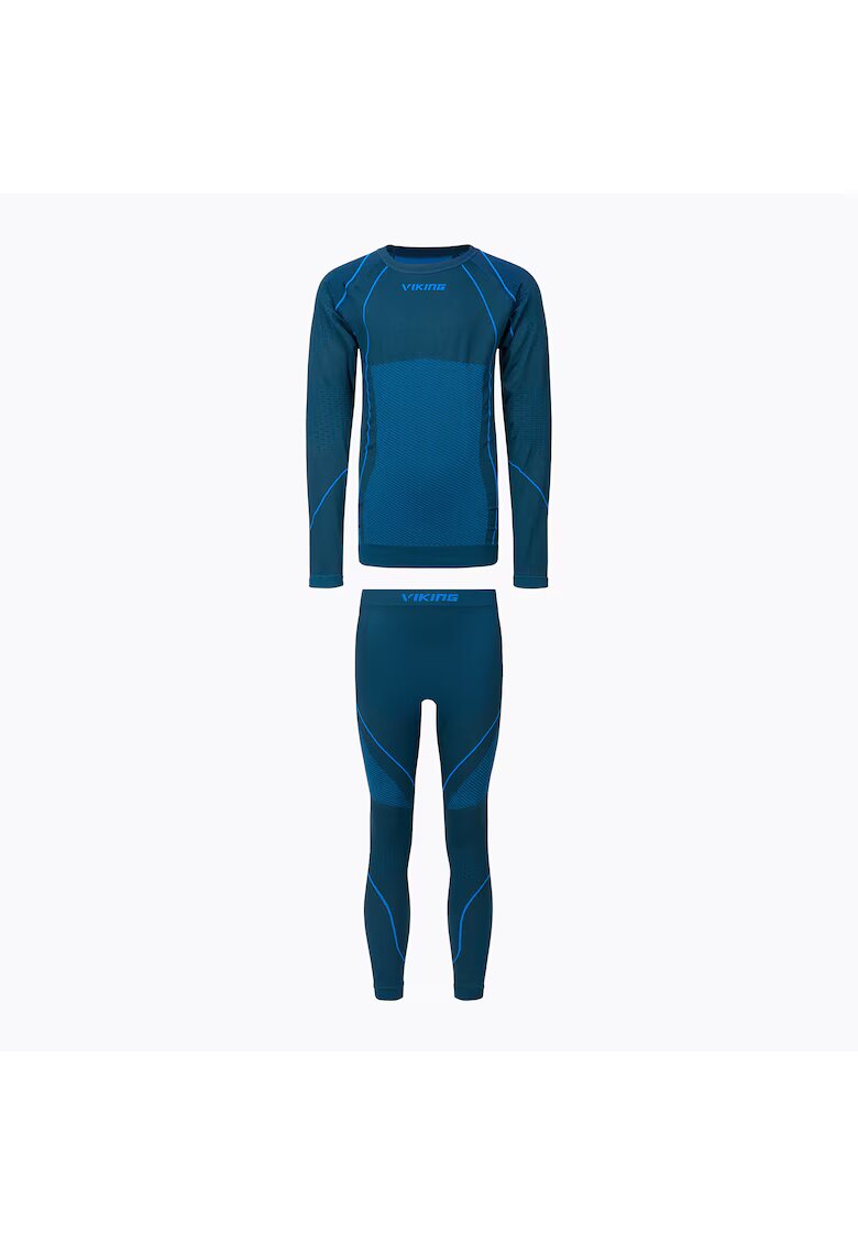 Viking Lenjerie termoactiva pentru copii Skido Recycled bleumarin
