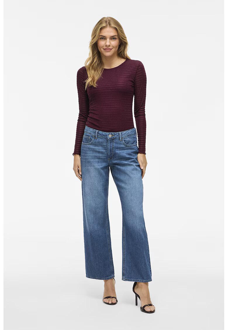 Vila Bluza slim fit Larine - Rosu inchis