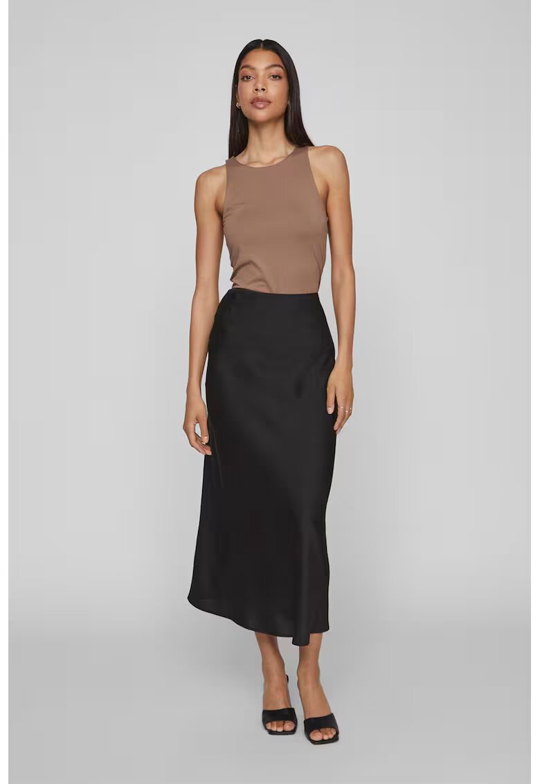Vila Fusta din satin Ellette - Negru