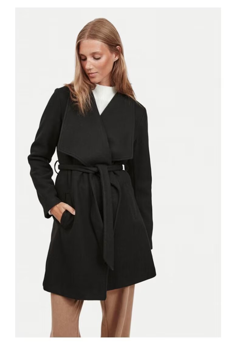 Vila Palton Cooley 14069682 Negru Regular Fit - Poliester