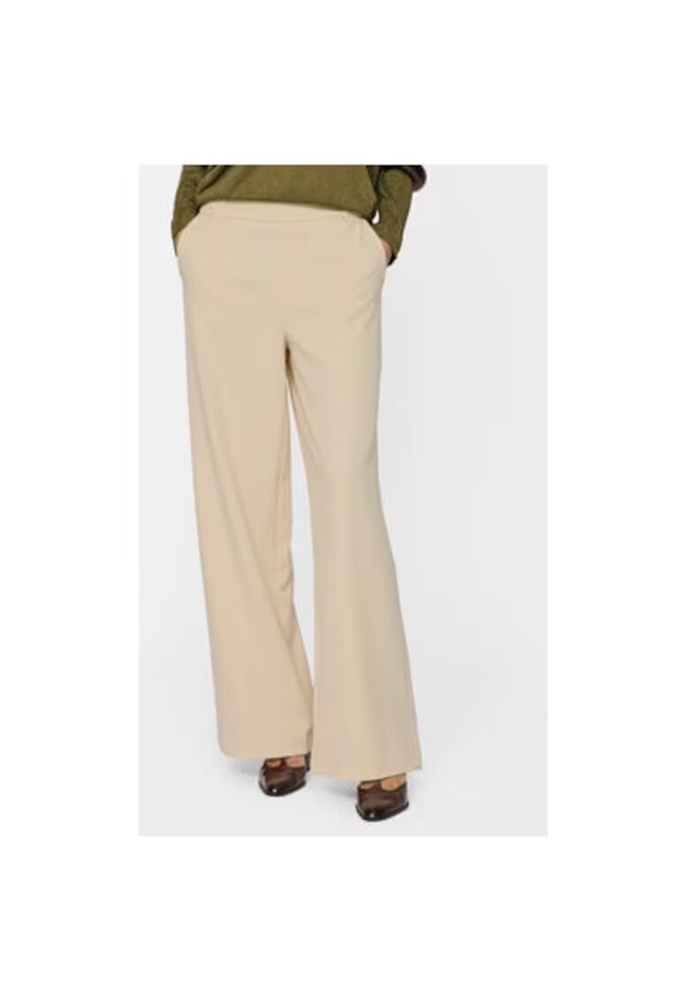 Vila Pantaloni dama - 304902918 - Poliester/Viscoza - Bej - Bej