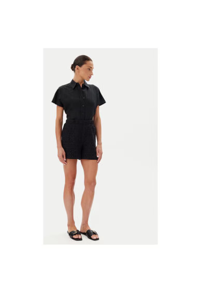 Vila Pantaloni scurti dama 14105213 - Bumbac/Bumbac - Negru - Negru